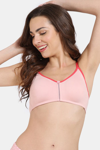 Buy Zivame Beautiful Basics Double Layered Non Wired Full Coverage T-Shirt Bra - Powder Pink